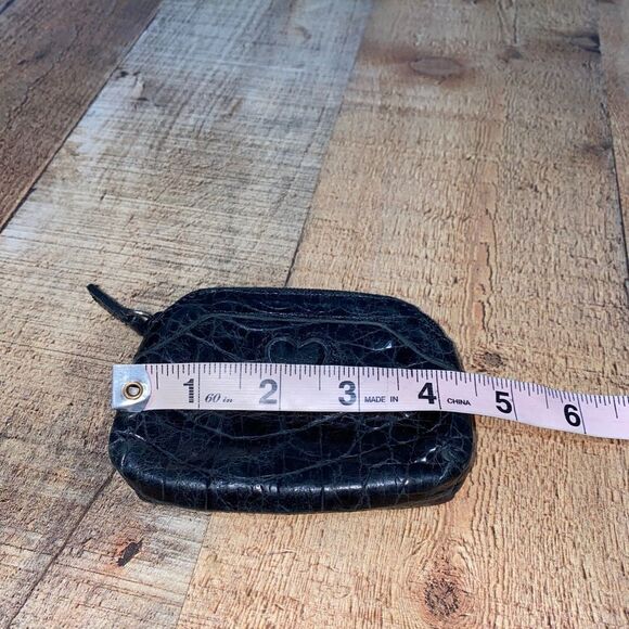 Brighton Black Croc Leather Coin Change Purse - Heart Design - Picture 5 of 9